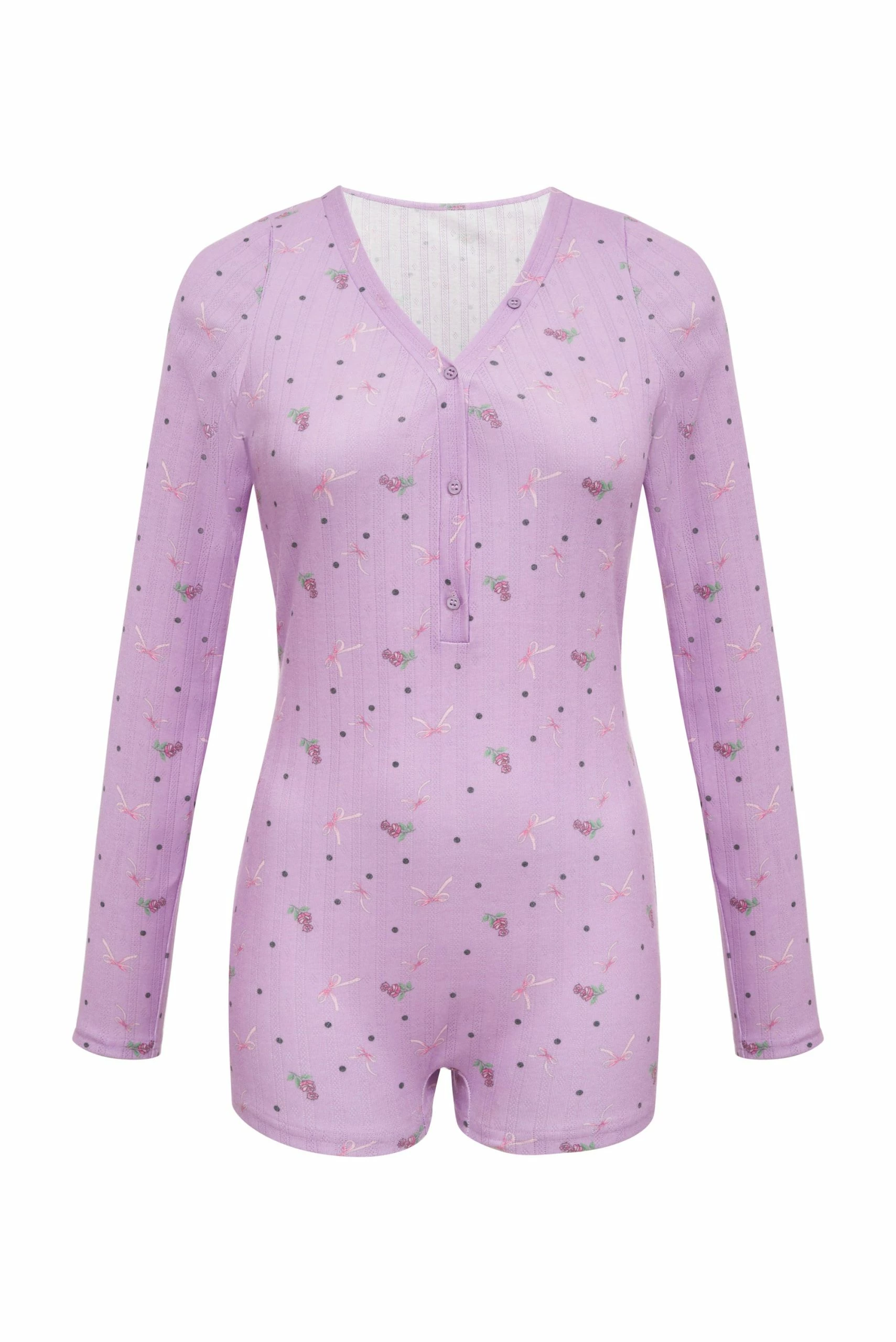 Pointelle Deep V Onesie 5 Pointelle Deep V Onesie - Image 5