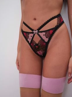 Zinnia Embroidered High-waist Thong
