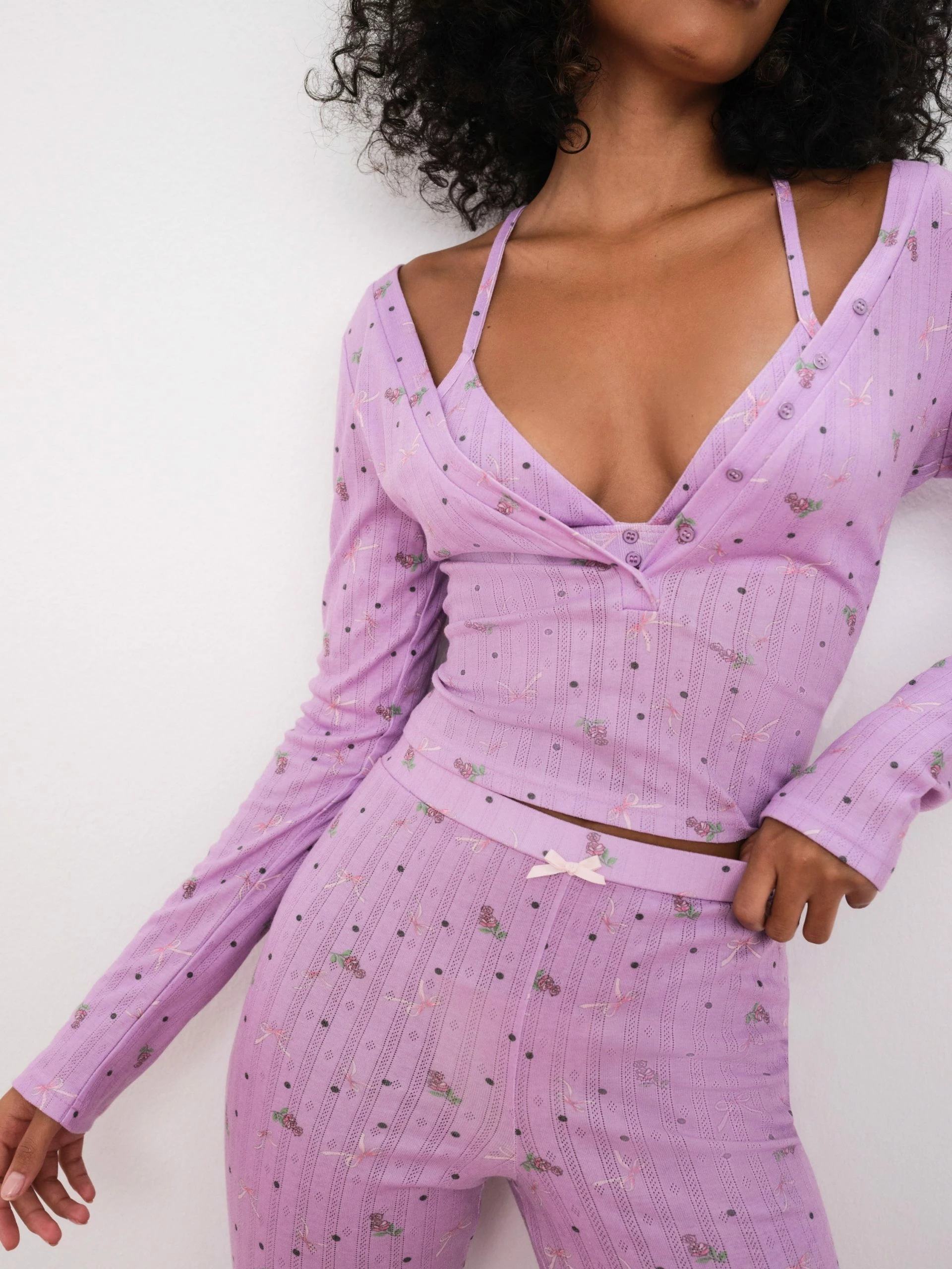 Pointelle Long Sleeve Sleep Set 2 Pointelle Long Sleeve Sleep Set - Image 2