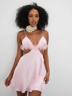 Floral Trim Slip Dress