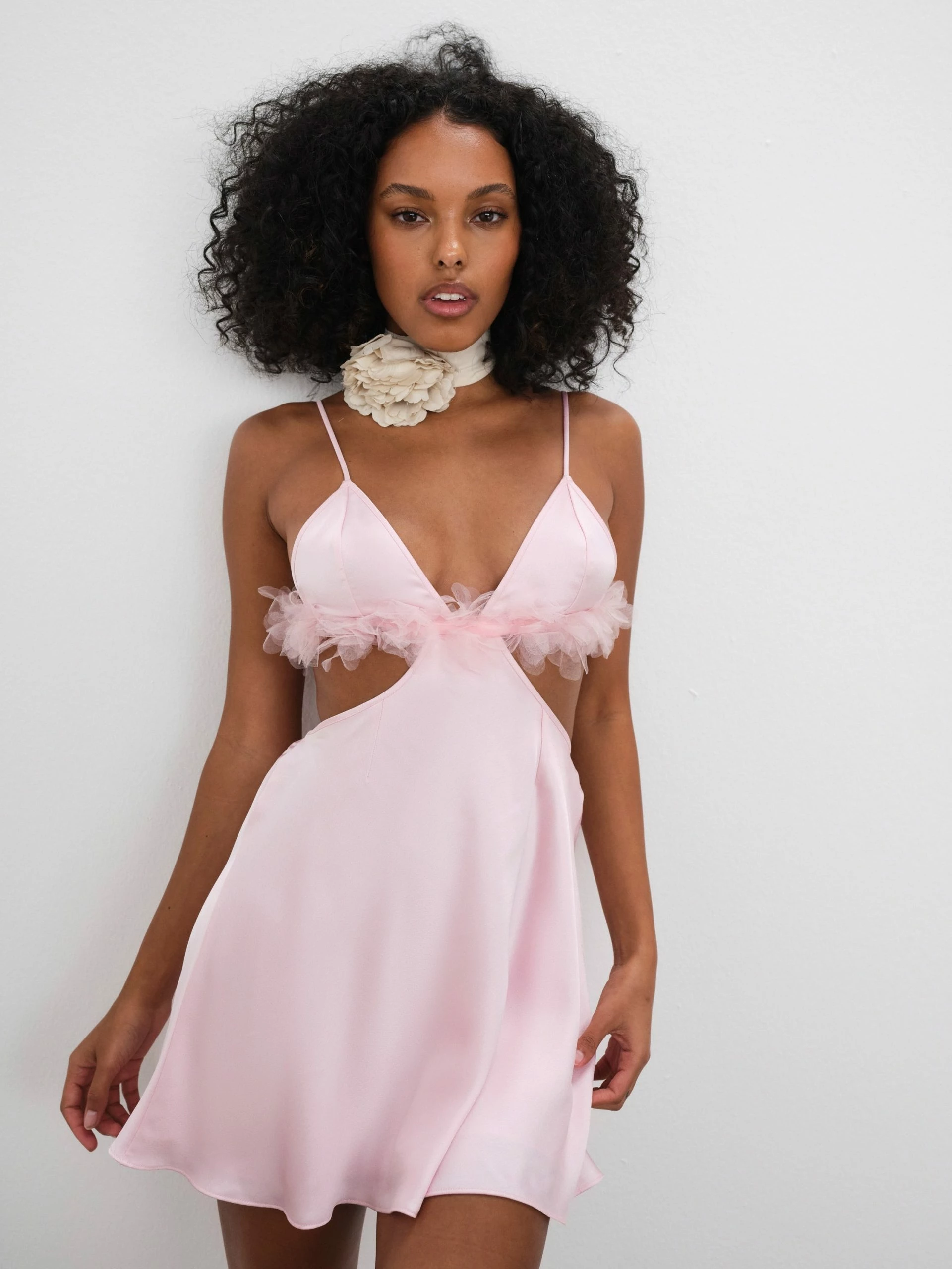 Floral Trim Slip Dress 1 Floral Trim Slip Dress