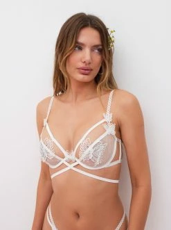 Beaming Butterfly Applique Underwire Bra