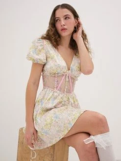 Glitter Garden Cap Sleeve Dress