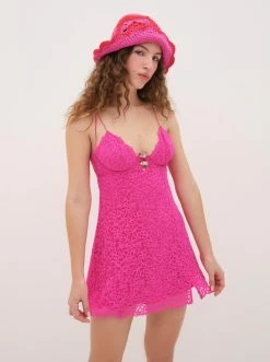 Creamsicle Lace Slip Dress