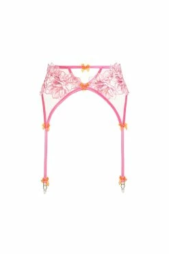 Hibiscus Embroidery Garter Belt -underwear Sales 2023 SKGB1209 SU22 HIBISCUS 0127 2
