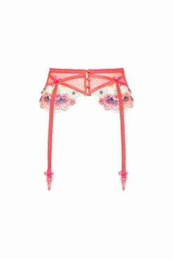 Shimmer Zinnia Embroidery Garter -underwear Sales 2023 SKGB1223 SU22 MAGENTA 0119 2