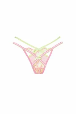 Hugging Hearts Embroidery Thong Panty -underwear Sales 2023 SKPA1580 SU22 PINK 0167