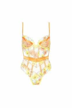 Waterlily Embroidery Teddy -underwear Sales 2023 SKSP1623 SU22 ORANGE 0110